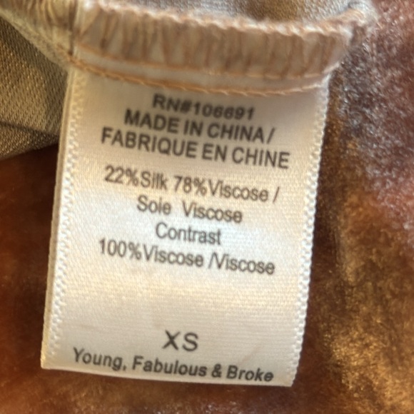 Young Fabulous & Broke Naomi Velvet Pink Tie Dye Wide Leg Junpsuit Size XS - Picture 10 of 16